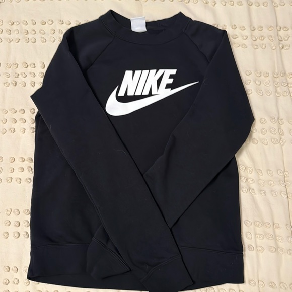 Nike Womens B/W Comfy Cozy Logo Sweatshirt Loungewear - Picture 1 of 2